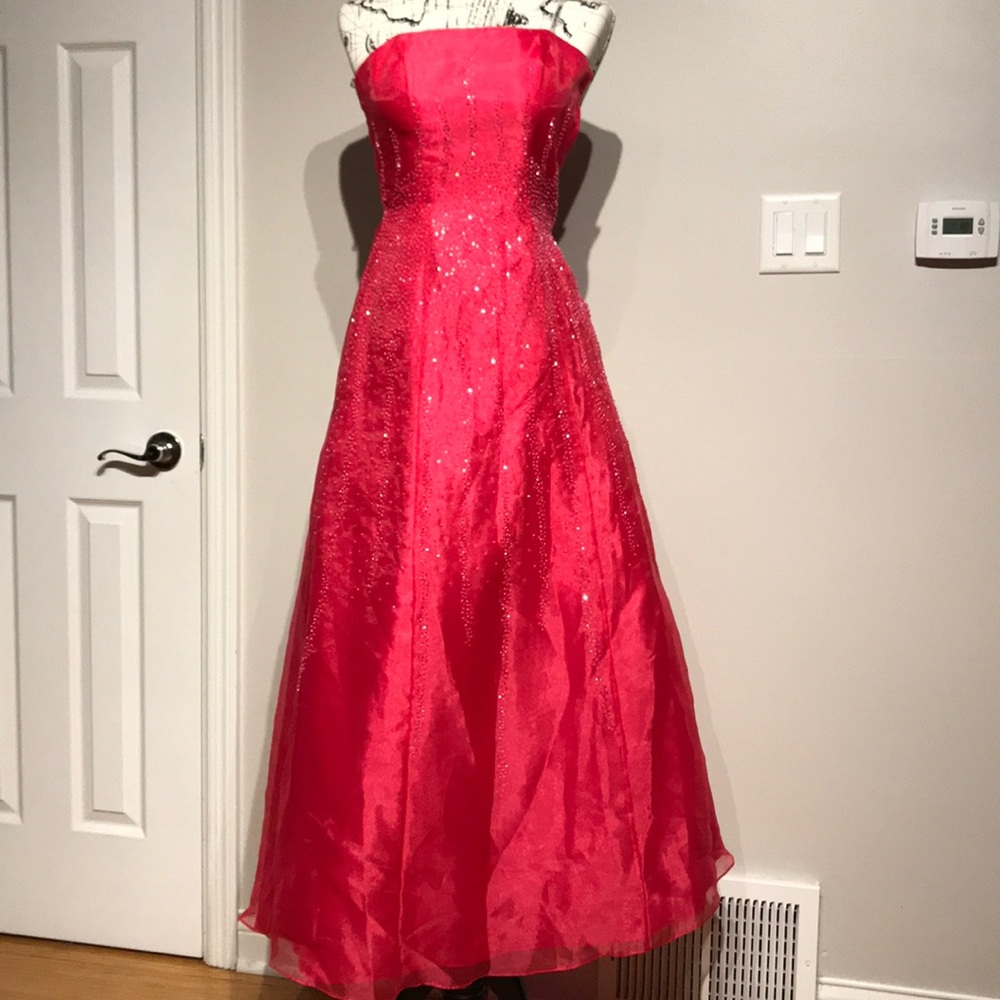 Morgan & Co. Organza Vintage y2k Bead Crystal Evening Formal Embellish vibrant 4